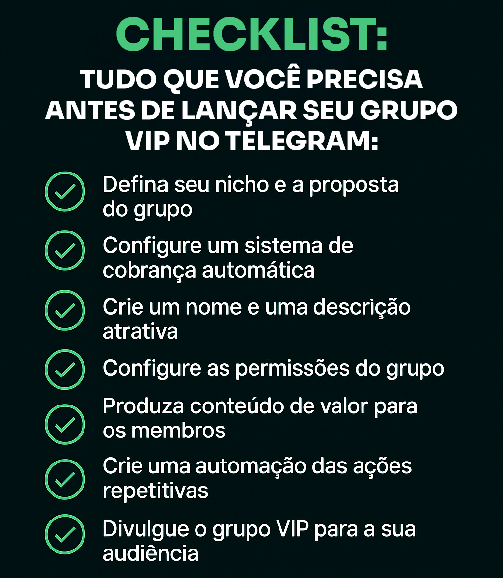 Checklist para criar grupo VIP no Telegram (guia prático 2024)- Blog ...